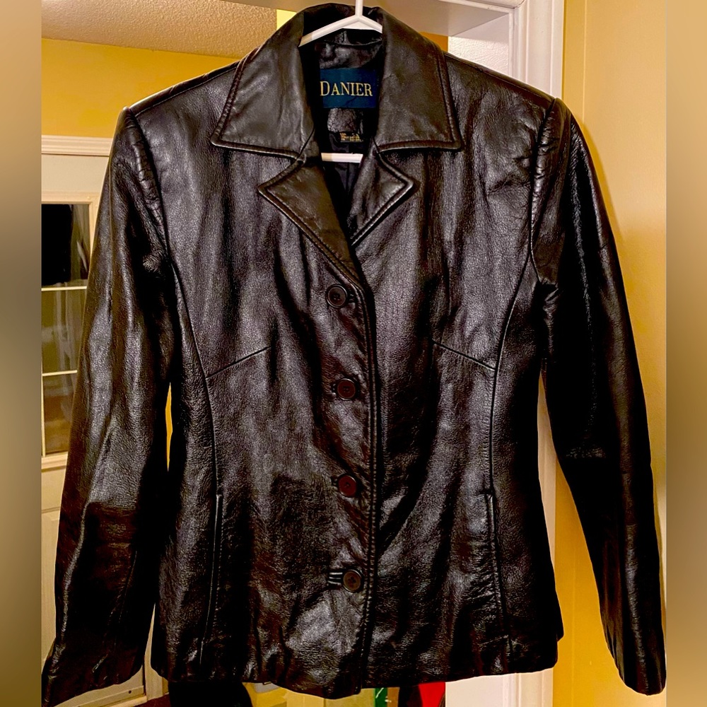 Danier leather black jacket size small
